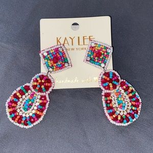 Beaded Felt Back Earrings